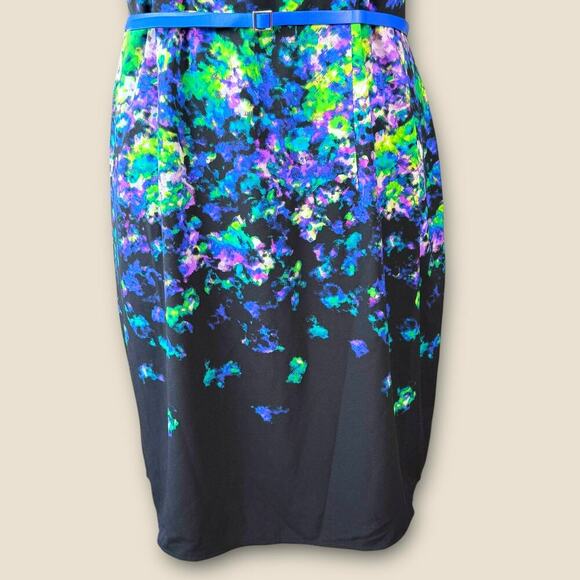 Lane Bryant Floral Sleeveless Sheath Casual Dress Belted Plus Size 22 Multicolor - Picture 5 of 12